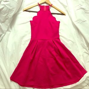 Magenta Scalloped Skater Dress NWT